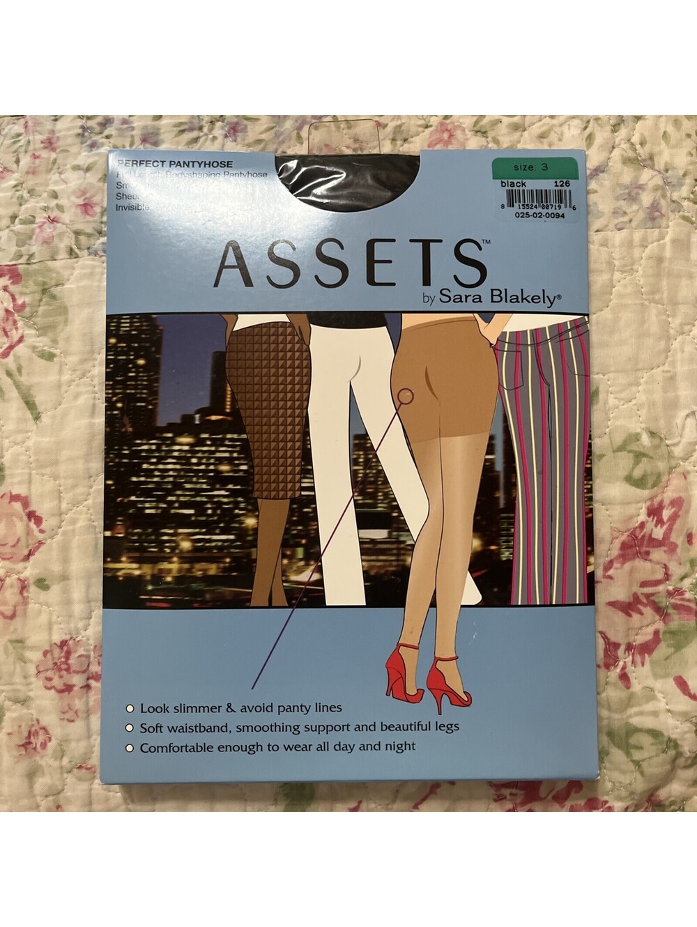 Vintage Assets by Sara Blakely Spanx Perfect Pantyhose Black Size 3 NOS